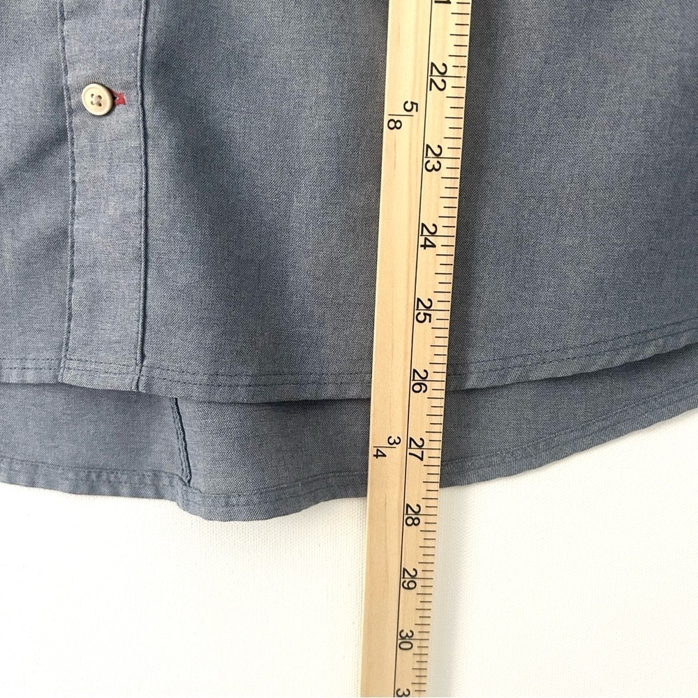 Western Rise Button Down Shirt Blouse Top Tech Travel Gorpcore Gray Size Medium - Picture 14 of 15